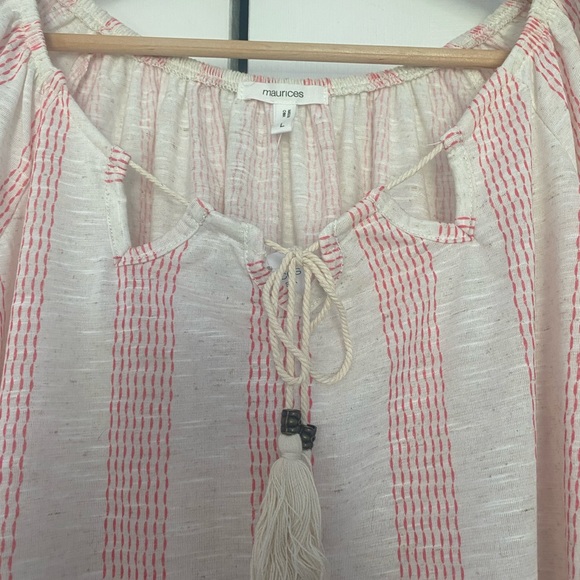 NEW pink and cream striped blouse - Picture 3 of 4